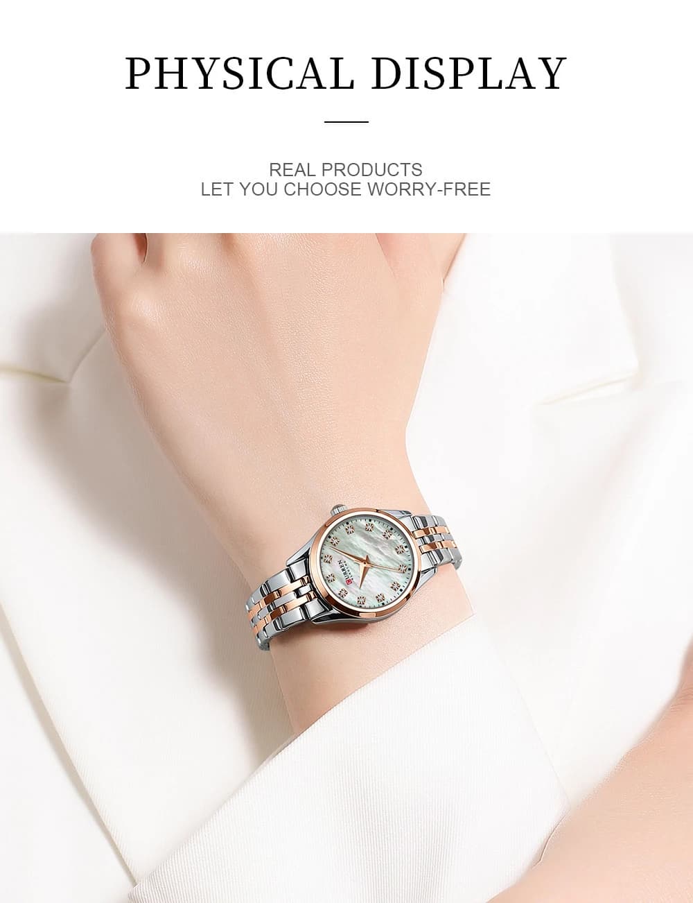 Montre tendance femme Curren bracelet en acier water resistant 30m