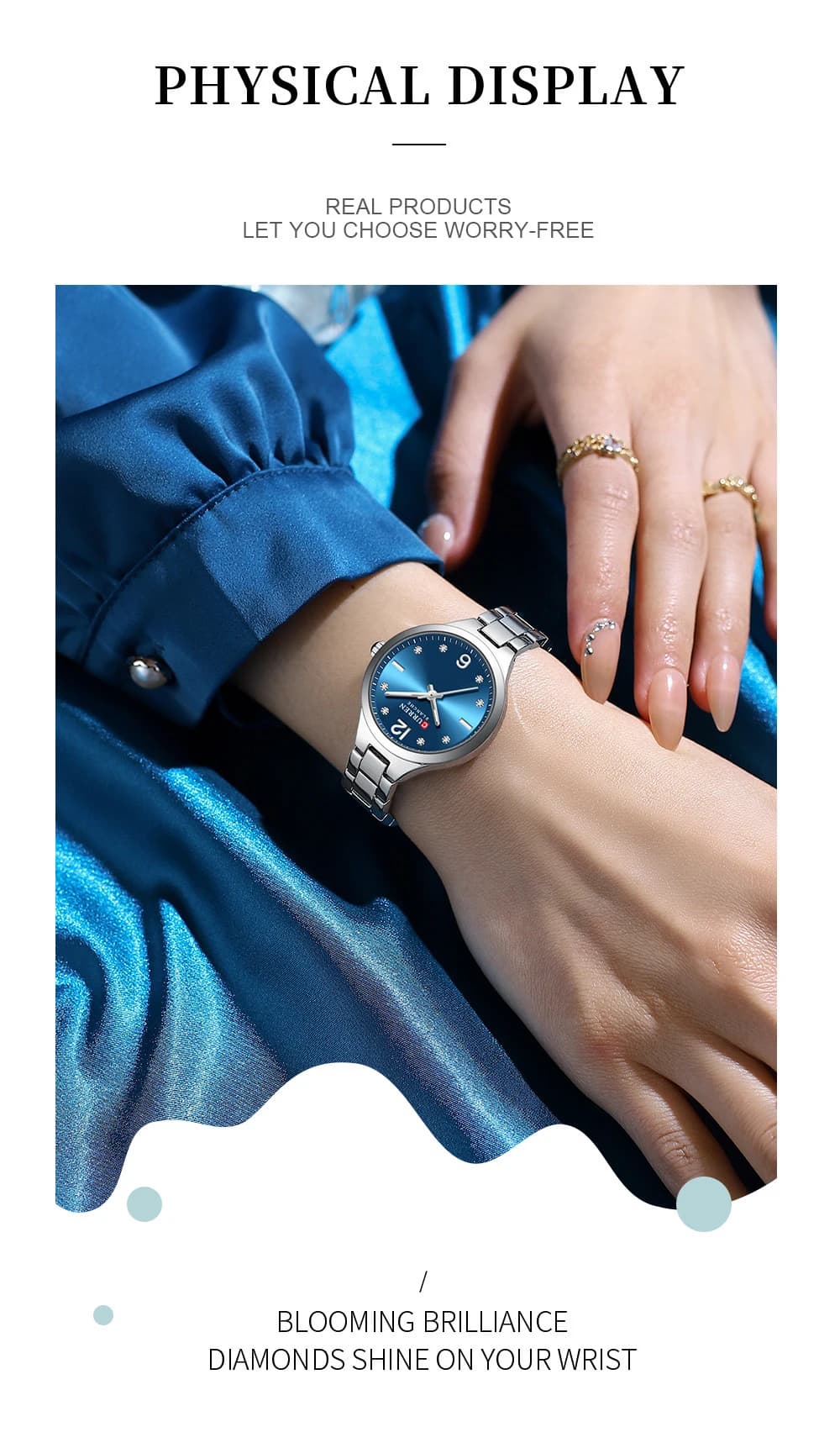 Montre tendance femme Curren bracelet en acier water resistant 30m