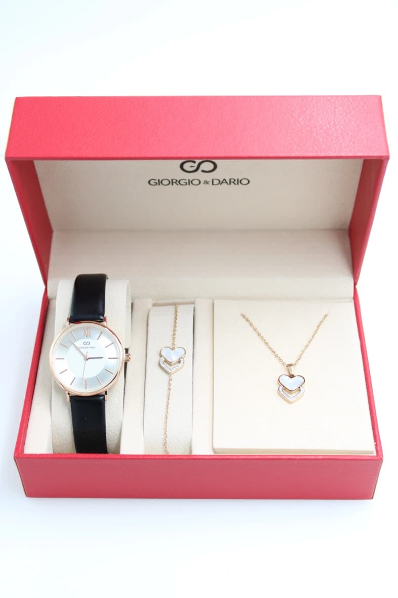 COFFRET CADEAU FEMME GIORGIO & Dario AVEC PARURE ACIER