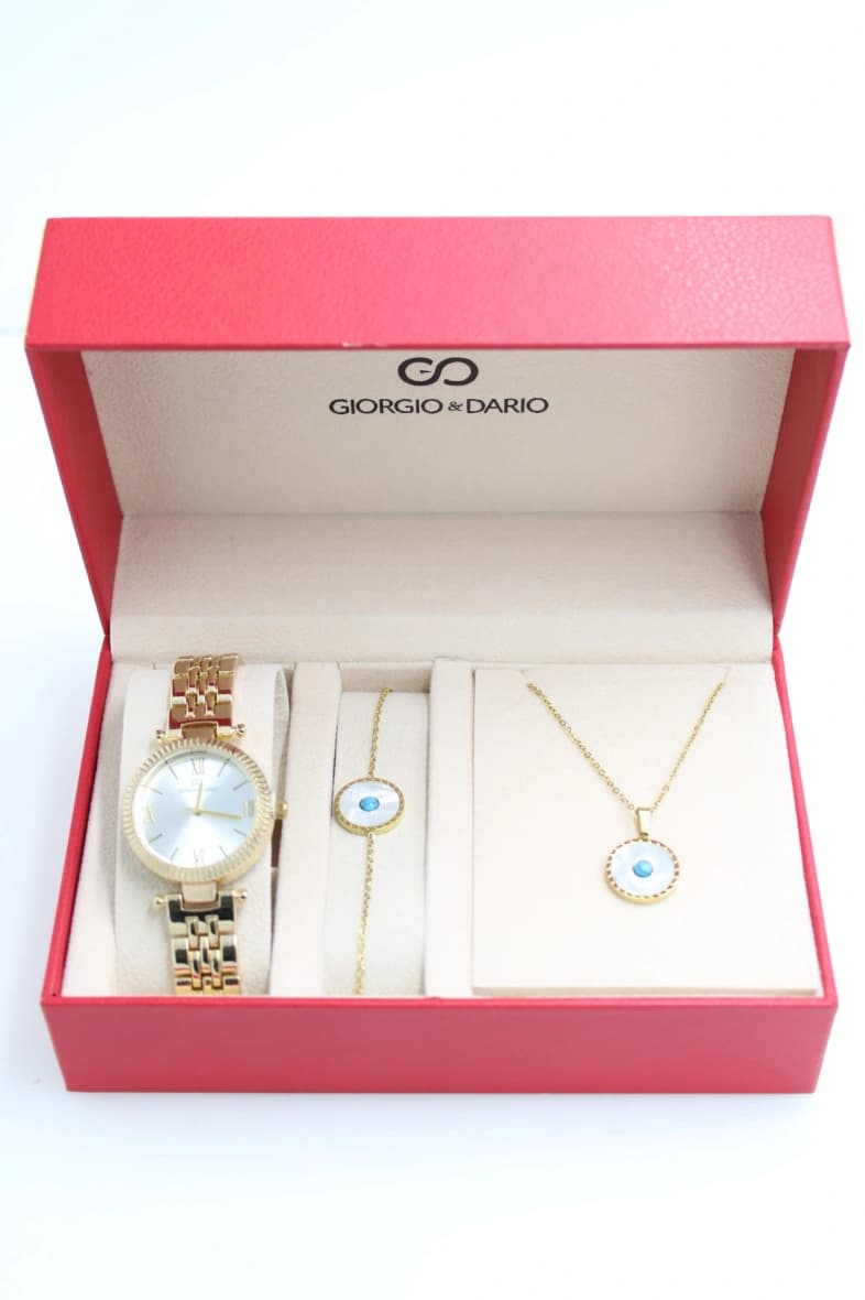 COFFRET CADEAU FEMME GIORGIO & Dario AVEC PARURE ACIER