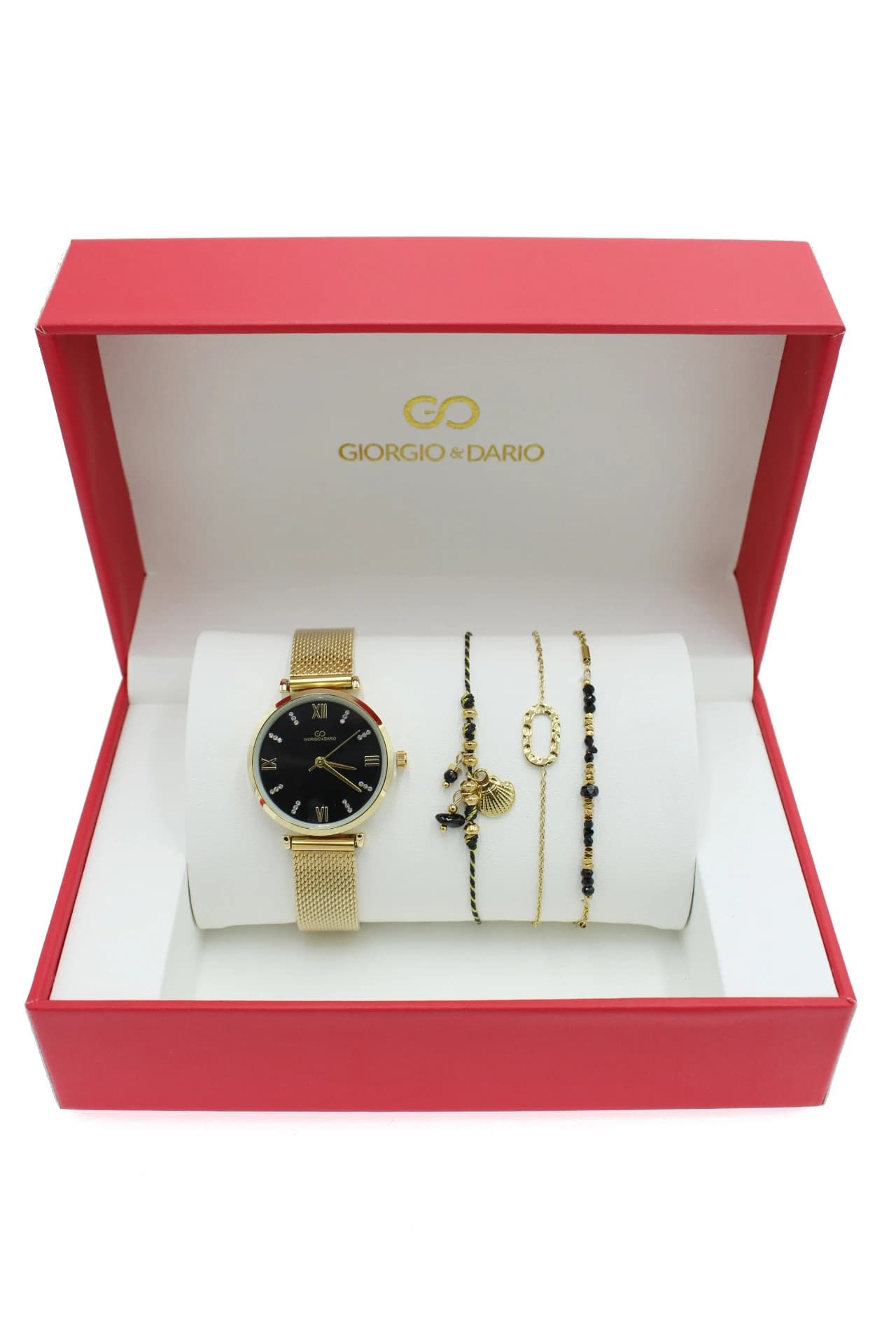 Coffret cadeaux femme montre Giorgio & Dario bijoux en acier inoxydable