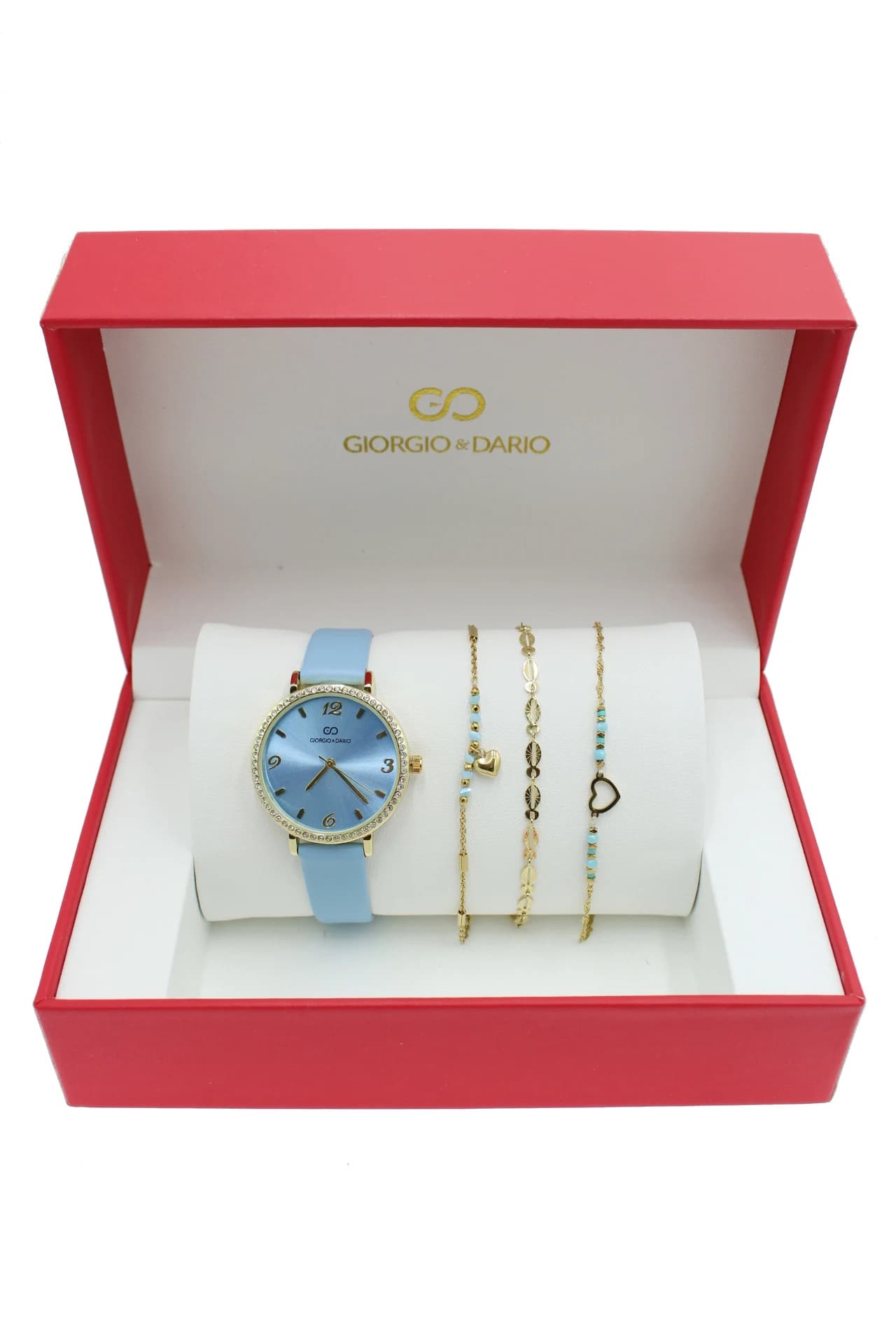 Coffret cadeaux femme montre Giorgio & Dario bijoux en acier inoxydable