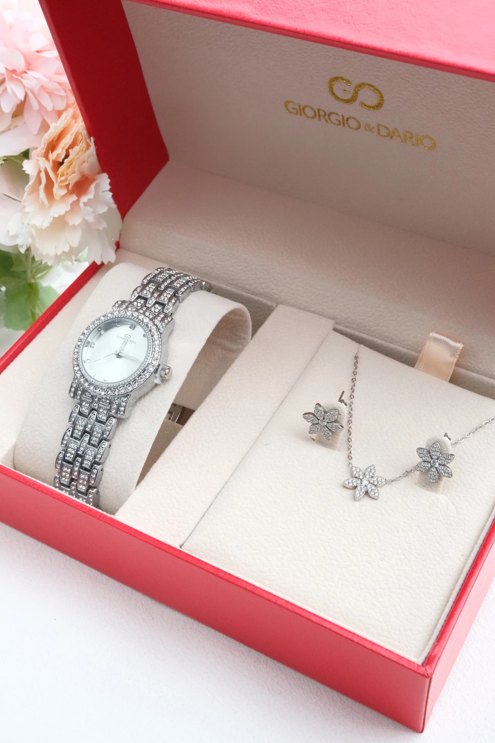 COFFRET FEMME AVEC PARURE ACIER