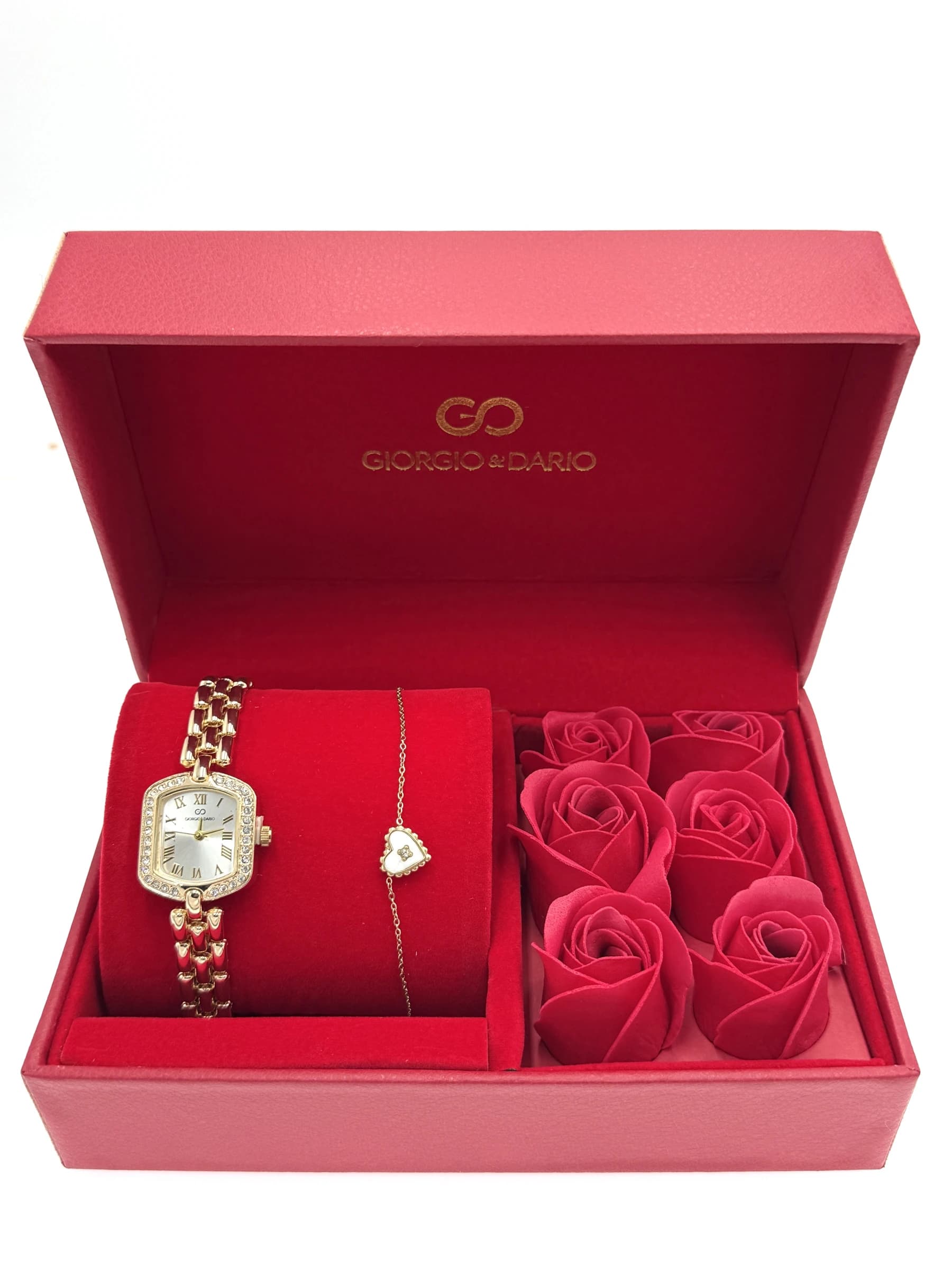 Coffret cadeau rose tendance femme G&D avec le bijoux en acier