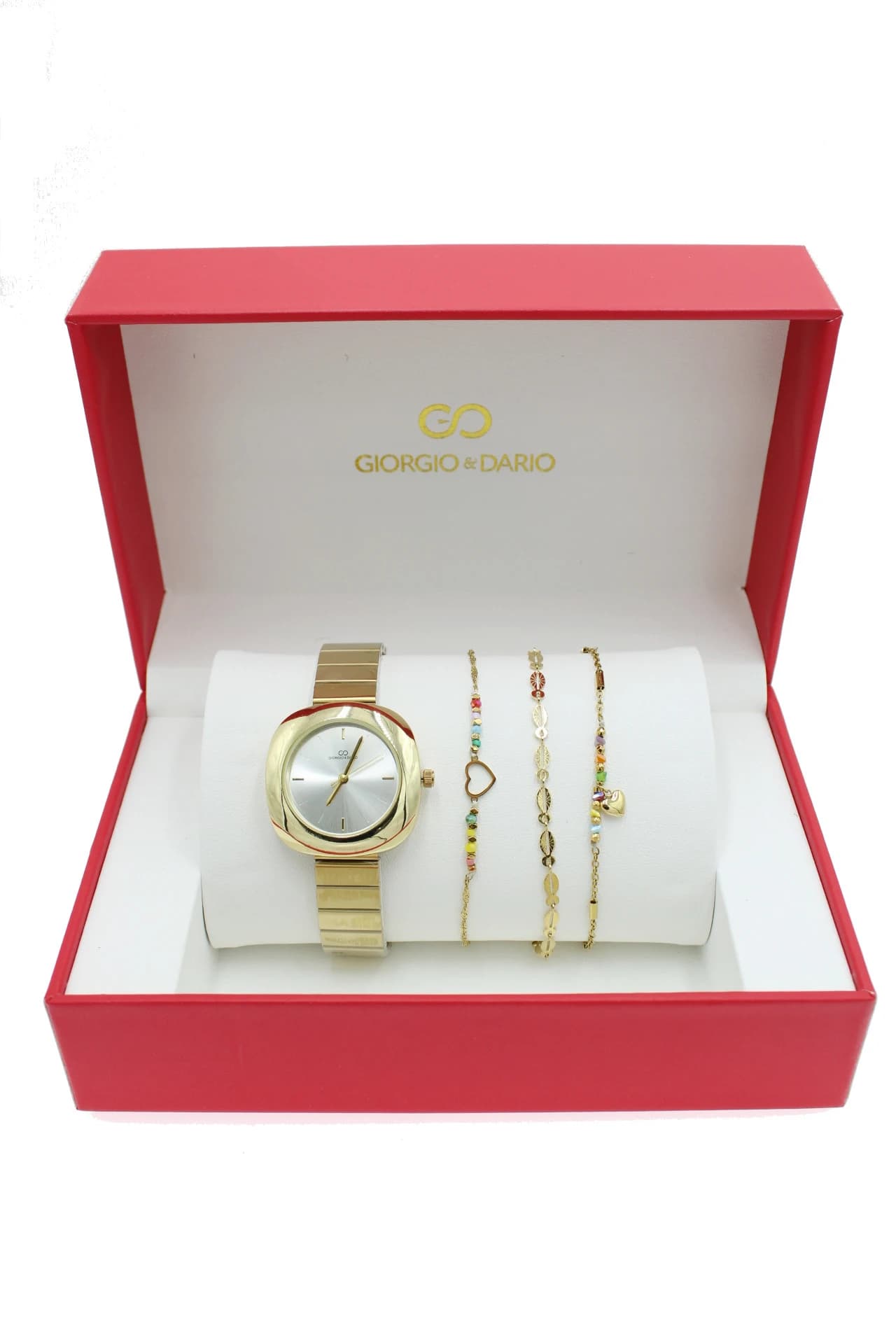 Coffret cadeaux femme montre Giorgio & Dario bijoux en acier inoxydable