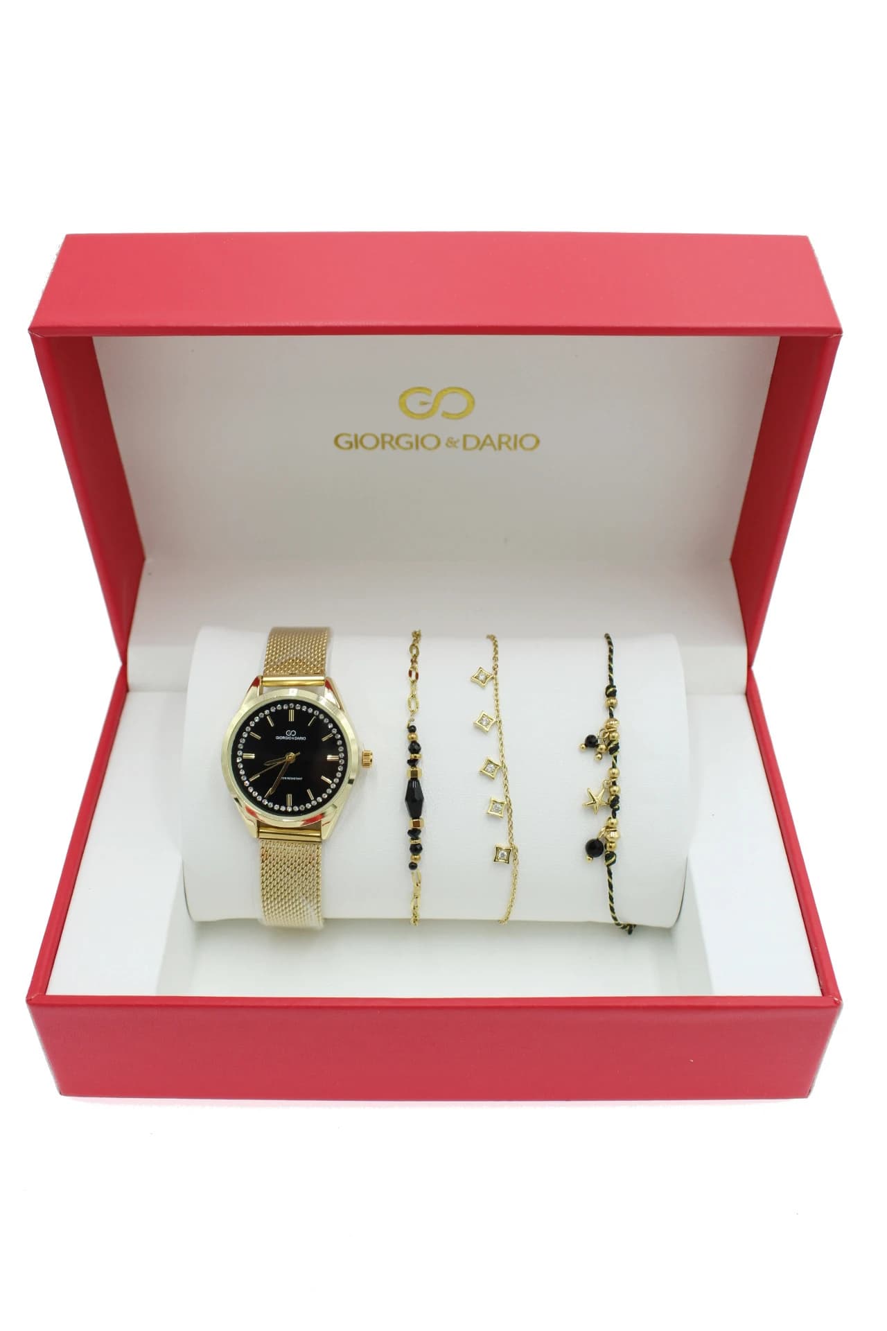 Coffret cadeaux femme montre Giorgio & Dario bijoux en acier inoxydable