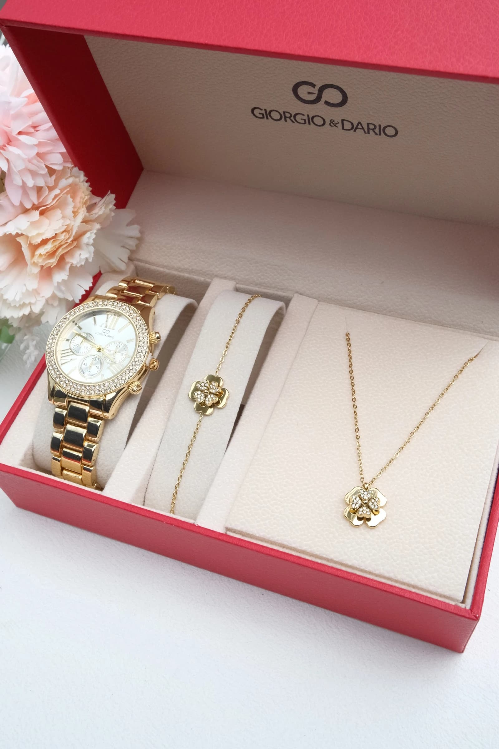 COFFRET FEMME AVEC PARURE ACIER