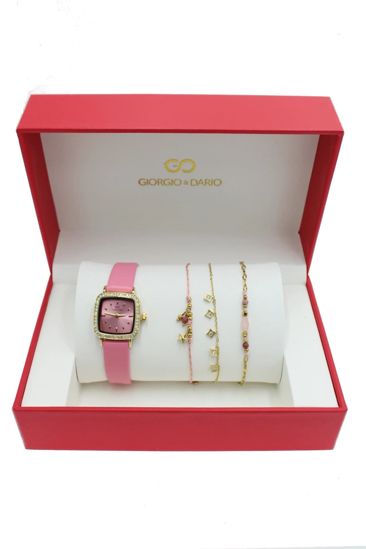 Coffret cadeaux femme montre Giorgio & Dario bijoux en acier inoxydable