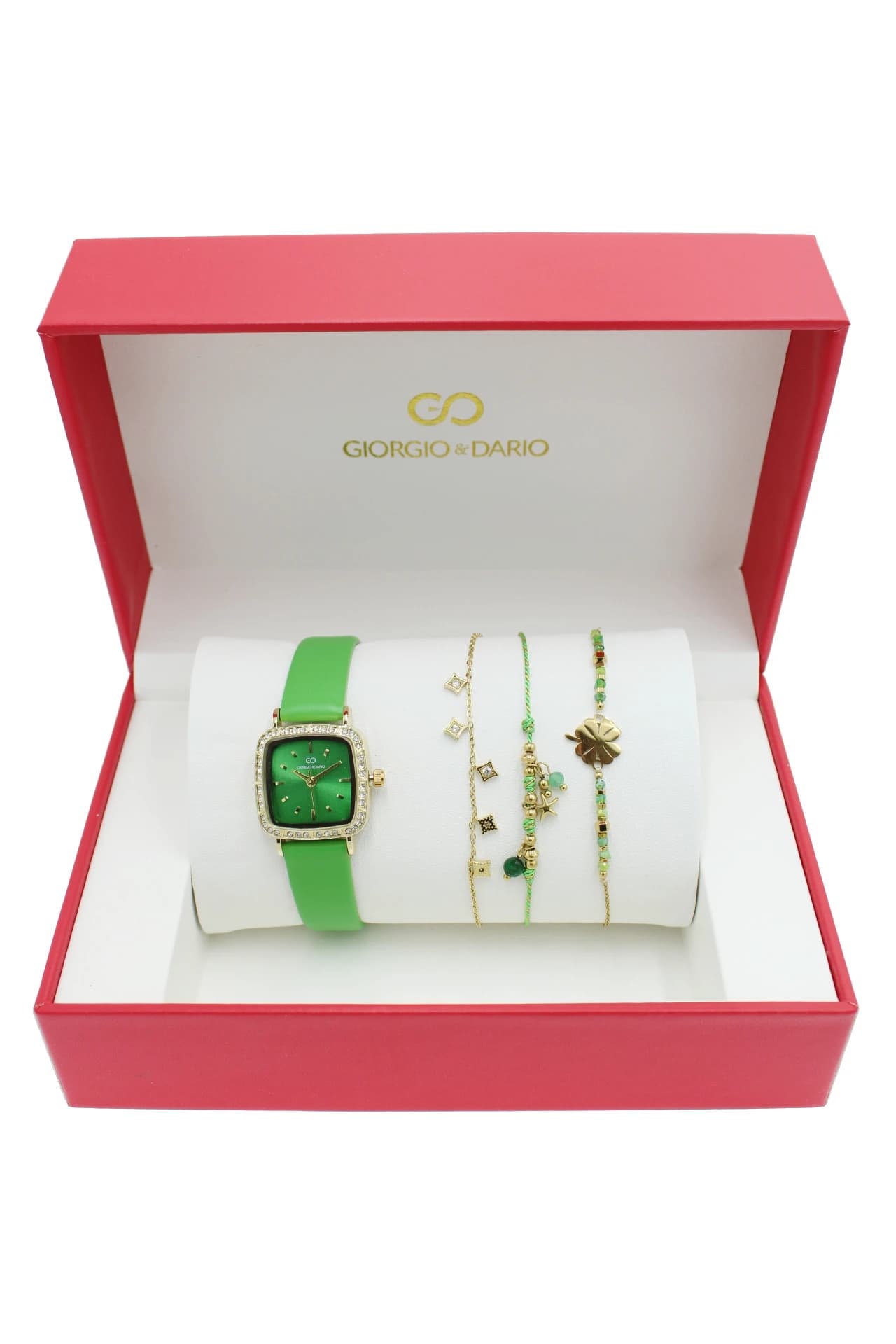 Coffret cadeaux femme montre Giorgio & Dario bijoux en acier inoxydable