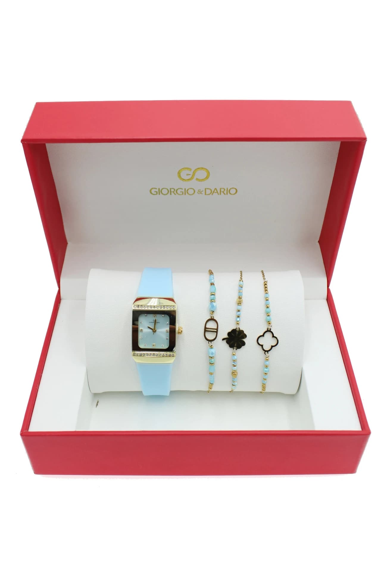 Coffret cadeaux femme montre Giorgio & Dario bijoux en acier inoxydable