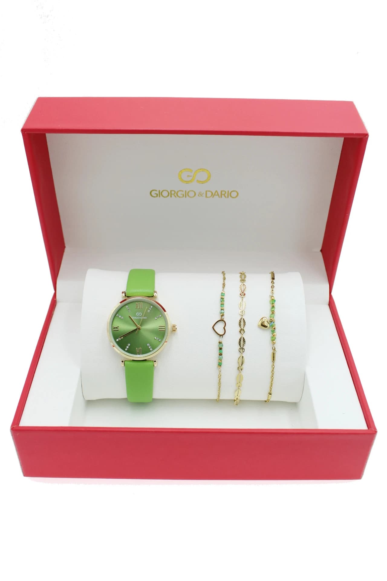 Coffret cadeaux femme montre Giorgio & Dario bijoux en acier inoxydable