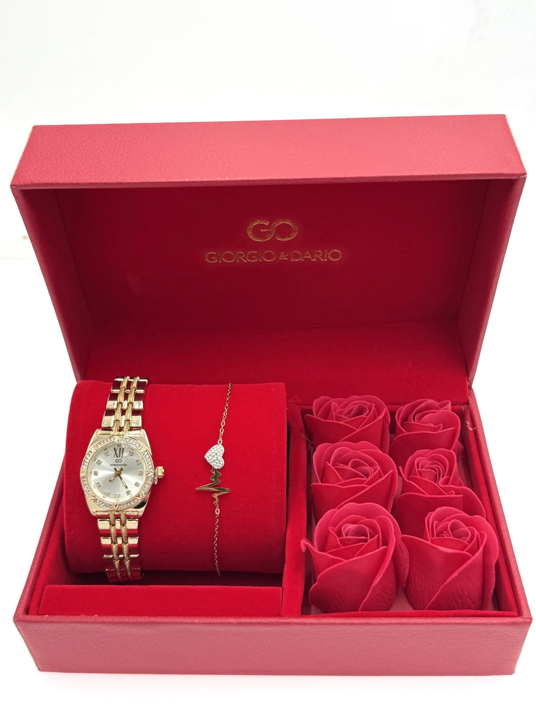 Coffret cadeau rose tendance femme G&D avec le bijoux en acier
