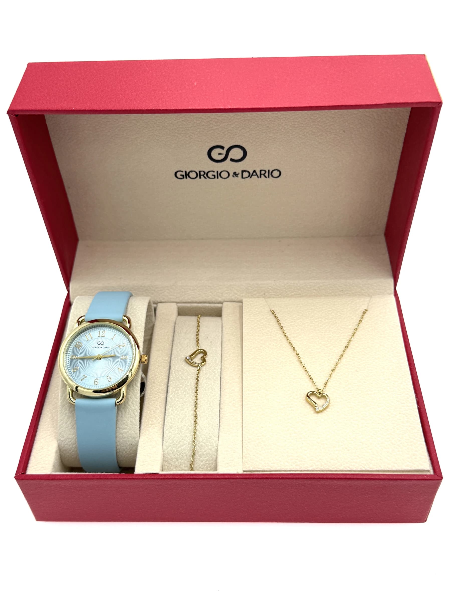 Coffret cadeau tendance femme G&D avec le bijoux en acier