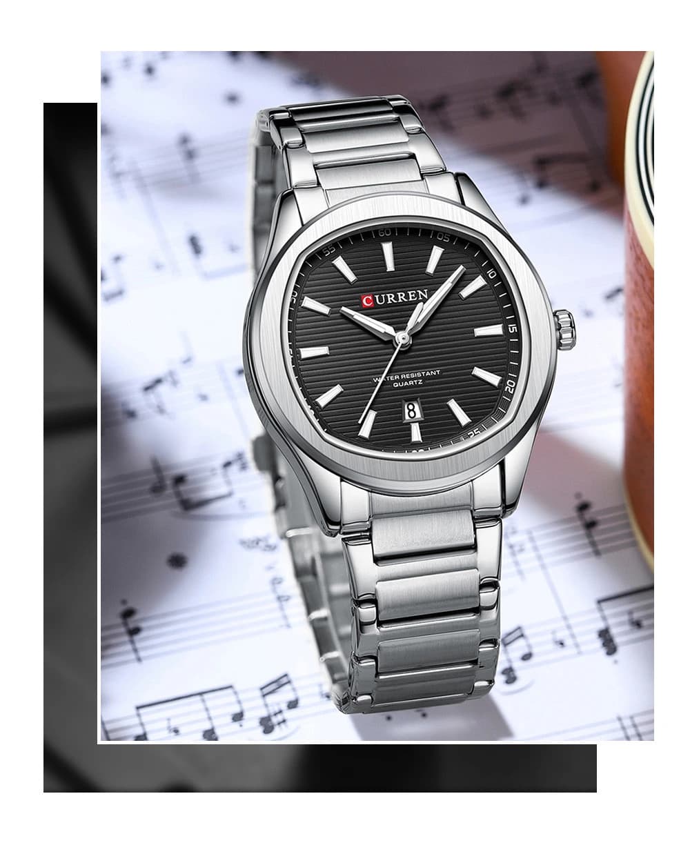 Montre tendance homme Curren avec bracelet en acier water resistant avec date