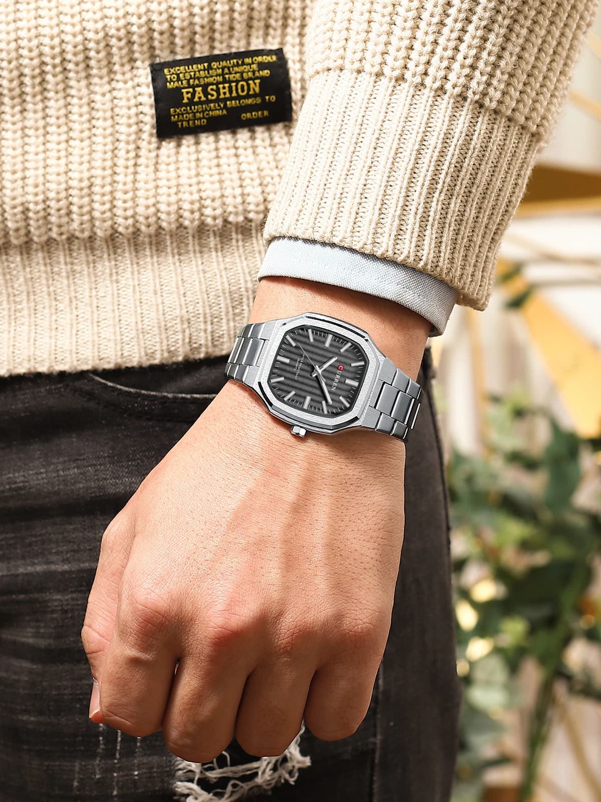Montre tendance homme Curren avec bracelet en acier water resistant